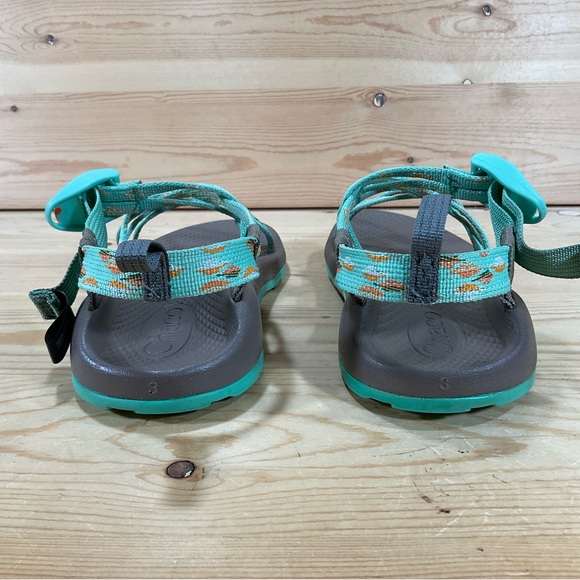 Chaco ZX1 Classic Ecotread Waterproof Sandals 
J180268
Youth Size 3
Green Orange - Picture 6 of 6